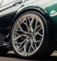 Jantes en alliage forgé monobloc à rayons en Y personnalisées noires et argentées 19 20 21 22 23 24 pouces pour supercars et voitures de sport tuning