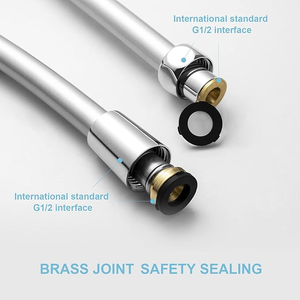 Tubería de ducha de PVC plateada al por mayor para el hogar, cabezal de ducha tipo lluvia, tubería de ducha engrosada a prueba de explosiones - Product Image 4