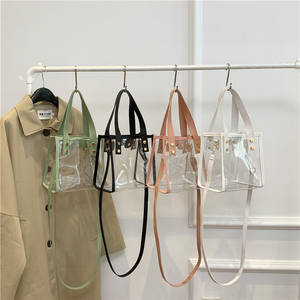 Bolso de Playa Transparente de Gran Capacidad para Mujer, Moderno, Portátil, de PVC, Tipo Jelly, para Primavera/Verano, con Correa para el <span class=keywords><strong>Hombro</strong></span>, para Cosméticos y Ocio - Product Image 2