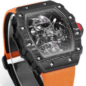 Reloj de Pulsera Mecánico de Cuerda Manual con Tourbillon Flotante en Forma de Barril de Carbono Completo 27-02, Cronógrafo Grand Prix para Hombre - Product Image 2