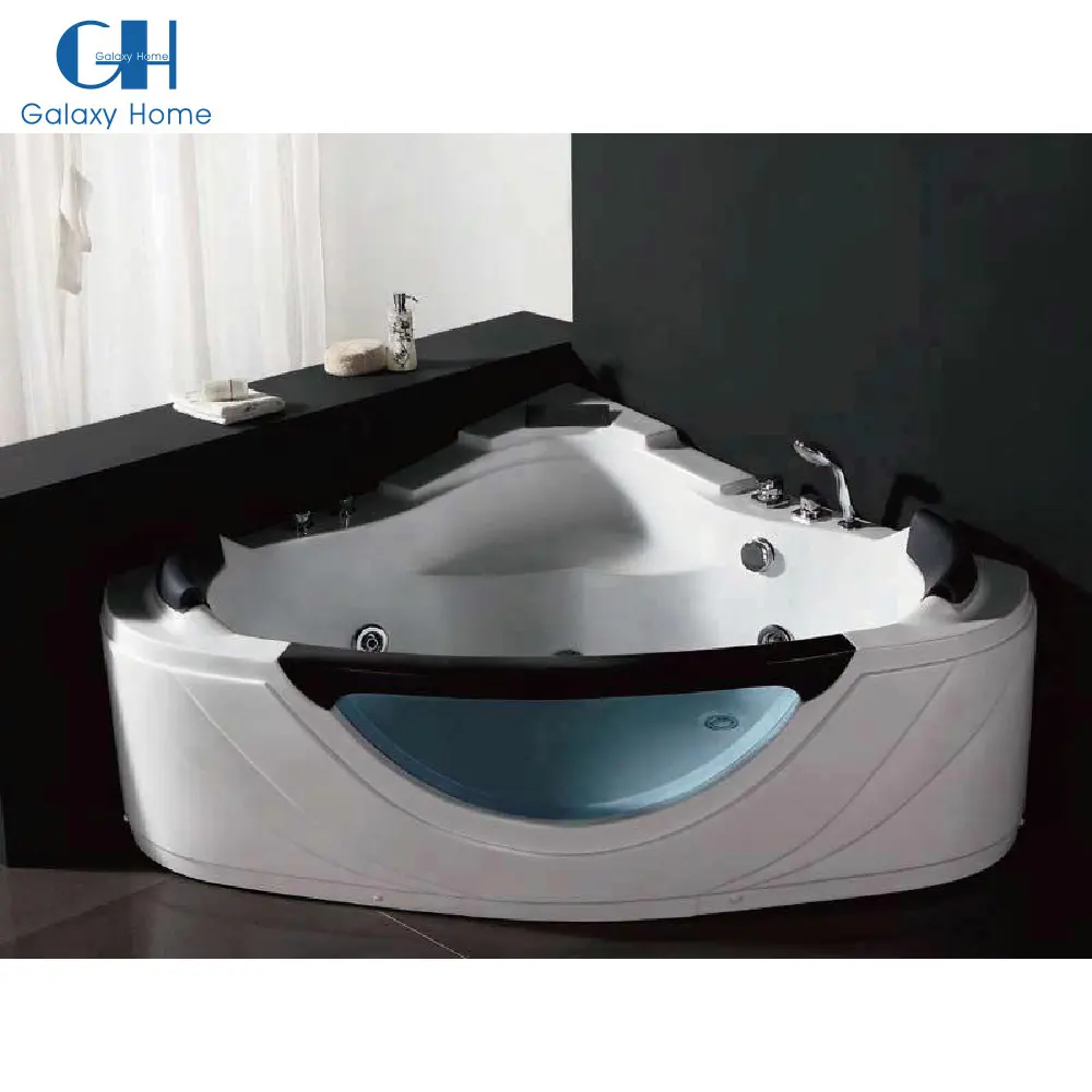 White Sale Modern Indoor Glass Bath Prices Spa Massage Corner Multi Functional Acrylic Jacuzzier Hot Tub Bathtubs & Whirlpools