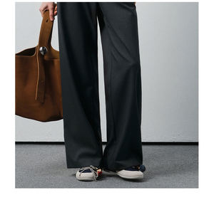 Vega Chang Donkere Grijze Pak Voor Dames Set Cropped Blazer Met Dubbele Rij Knopen En Wijde Pijpen Oversized Casual Chic Look - Product Image 3