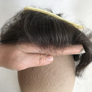 Peluca de peluquín de pelo de encaje francés de tamaño personalizado de cabello humano virgen <span class=keywords><strong>para</strong></span> <span class=keywords><strong>hombres</strong></span> densidad delgada de China - Product Image 2