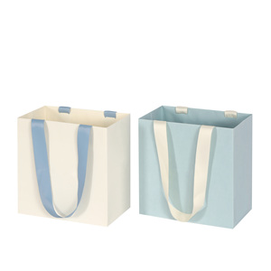 Matt Laminated Paper Shopping Bag with Wide Satin Handle Manufacturer Vietnam FSC Certified Boutique Packaging Supplier - Product Image 1