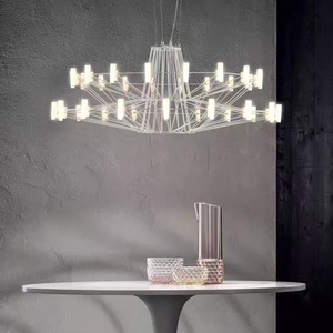 Modern Minimalist Chandelier Gold Round LED E27 Switch Control Living Room Loft Hotel <b>Decorative</b> <b>Lighting</b> Fixture - Product Image 3