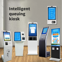 Kiosque de file d'attente pour banque/hôpital/gouvernement électronique de 17 pouces avec clavier/imprimante thermique/scanner de code QR machine à billets à numéro de jeton