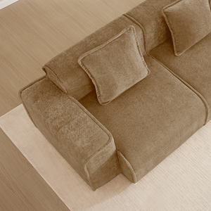 Canapé modulaire en velours à deux places au design moderne et épuré, avec bordure française, sans assemblage requis, ensemble de salon - Product Image 3