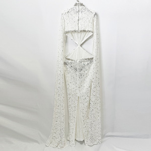 Nuevo <span class=keywords><strong>Vestido</strong></span> <span class=keywords><strong>Largo</strong></span> de Encaje 2026 con Cintura Recortada, <span class=keywords><strong>Lentejuelas</strong></span>, Pedrería y Cuentas - Product Image 4