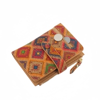 Dompet Kork Dicetak Kustom dengan Slot Kartu Identitas Penutup Zipper Dompet Pendek untuk Wanita Grosir Besar