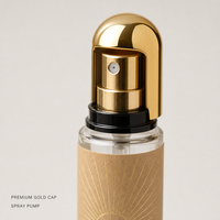 Flacon de parfum vide en gros 35 ml en verre cylindrique mince avec pulvérisateur argenté rechargeable, emballage personnalisé avec logo et boîte de présentation
