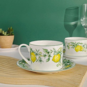 Nuevo Producto: Juego de Taza y Platillo de Porcelana con Diseño de Limones Europeos - Product Image 5
