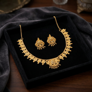 Indian Made Wholesale 14K 18K 24K Gold Plated Jewelry Luxury Jewelry Forming Necklaces Set Brass Gold Filled Jewelry Oro Joyeria - Product Image 1