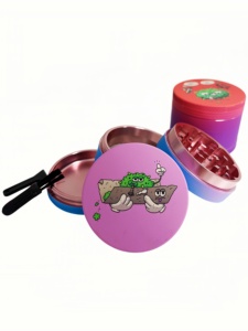 <b>Herb</b> Grinder 6 Pcs Display <b>Box</b> Round Magnetic Metal Dry <b>Herb</b> Grinder With Sharp Teeth And Colorful Design For Smooth Grinding - Product Image 3