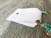 Carte de présentation de bijoux personnalisée avec logo imprimé, carte d'emballage pour collier et bracelet, étiquette pliable avec icônes de réseaux sociaux