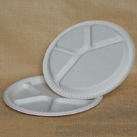 Assiette de 11 pouces avec 4 compartiments, en amidon de maïs, biodégradable, jetable, ronde, pour une bonne valeur pour le prix