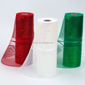 Wholesale 10 Inch Burlap Foil Wreath <strong>Ribbon</strong> Christmas <strong>Deco</strong> Poly <strong>Mesh</strong> with Organza Fabric China Suppliers for Tree Decoration - Product Image 3