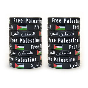 Pulseras de Silicona Palestina Libre para Hombre y Mujer, Brazaletes Deportivos de Goma a Prueba de Agua con la Bandera de Palestina - Product Image 4
