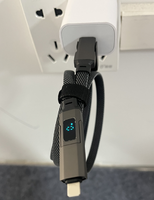 Kabel Data Nylon Pengisian Cepat USB ke Type C dengan Layar Digital 4 in 1 untuk Semua Ponsel