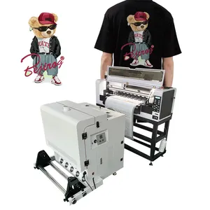 Máquina de impresión de camisetas Okai de 60 cm de ancho, impresora Dtf de cabezal I1600 de 24 pulgadas con agitador de polvo
