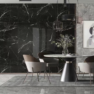 60x120 đánh bóng ngọc trai đen gạch tắm gạch men trắng và đen vàng tĩnh mạch gạch đá cẩm thạch đen Hoàng Gia Đen - Product Image 3