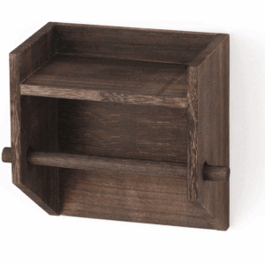 رف خشبي لتخزين ورق المرحاض والعناية الشخصية مشغولات يدوية مصنوعة من الخشب - Product Image 5