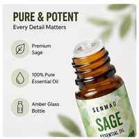 Huile essentielle de sauge pure et naturelle, antibactérienne et purifiante spirituelle ; Convient pour les diffuseurs et le bien-être à domicile.