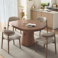 Table à manger ovale extensible et pliable en bois massif de style français DISHI, mobilier de salle à manger réglable en taille pour les maisons