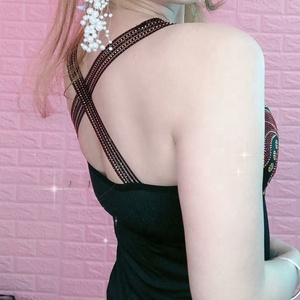 Top da Donna Lungo con Strass a Forma di Farfalla, Paillettes Lucide, Slim Fit, con Spalline, per Discoteca, Festa, Elegante <span class=keywords><strong>Canotta</strong></span> Imbottita - Product Image 2