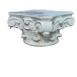 Columna de piedra de mármol beige tallada a mano <span class=keywords><strong>Capital</strong></span> Piedra Columna romana <span class=keywords><strong>Capital</strong></span> - Product Image 4
