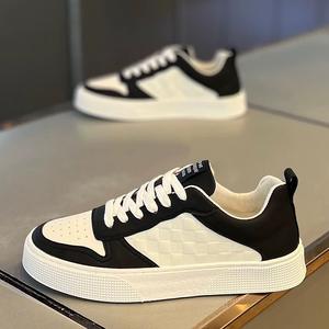 Summer <b>Men's</b> New Breathable White <b>Shoes</b> <b>Men's</b> Trendy and Versatile Thick <b>Soled</b> Sports and Leisure Board Trendy <b>Shoes</b> - Product Image 2