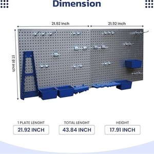 Panel de Herramientas de Hierro Galvanizado de 100x60cm, Organizador Multifuncional para Colgar en la Pared del Garaje - Product Image 4