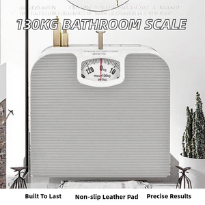 Pèse-personne de salle de bain 130 kg/1 kg avec coussinet antidérapant en PU, précision 0,01 g, mécanique, métallique, usage médical/personnel, garantie 1 an, OEM ODM - Product Image 2