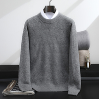 Herren Wollpullover mit Rundhalsausschnitt Gestrickter Pullover Langarm Herbst Winter Casual Mode Individuelles Logo OEM ODM Großhandel Fabrik