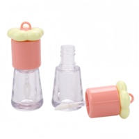 Adorable Porte-clés Nuage en ABS Transparent, Tube Cosmétique pour Brillant à Lèvres, Fleur 5ml, Bouteille Mignonne avec Crochet
