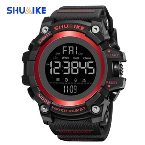 Montre sport numérique de luxe pour homme SHUAIKE en acier inoxydable avec affichage LED, bracelet en résine, résistance à l'eau 3ATM et chronomètre - Product Image 4