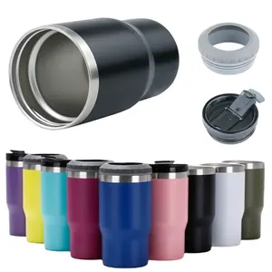 Edelstahl isolierter Bierkühler 14oz Thermos-Kaffeebecher isolierter Halter mit 2 Deckeln Wassersflasche Auto-Thermodebecher