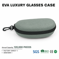 Étui à lunettes portable léger haut de gamme en EVA semi-rigide avec fermeture éclair, imprimé rectangulaire, personnalisable, commandes en gros disponibles