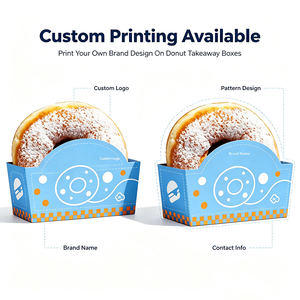 Maßgefertigte Geprägte Donut-Verpackungen mit Vollfarbdruck aus Recyclingmaterialien für Obstkuchen, Sahnekuchen, Spezialgebäck und Sushi - Product Image 3