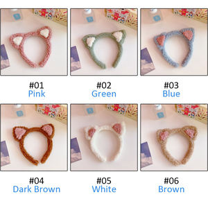 Serre-tête en laine à oreilles de chat mignonnes style coréen pour filles, accessoire de mode en peluche, bandeau de dessin animé pour enfants, coiffe douce, accessoires capillaires - Product Image 5