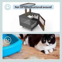 Condo pour chat en bois d'intérieur, arbre à chat de luxe avec enclos pour bac à litière caché