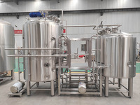 Équipement de brassage de bière pour brasserie 5BBL 600 litres, système combiné 3 cuves chauffées à la vapeur avec fermentateur conique en acier inoxydable