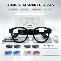 Nouvelles lunettes intelligentes AIMB-S1 : prise de photos, écoute de musique, enregistrement d'appels, enregistrement vidéo, traduction IA, commande vocale tactile