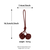 Breloque de sac rétro en forme de boule tressée, OEM et ODM disponibles pour sacs à main tissés, décoration de chambre bohème, attache pour foulard, pendentif de bagage, plateau d'entrée