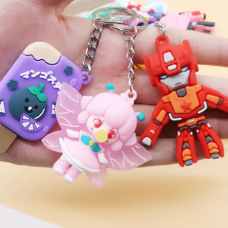 Cute Doll Keychain Custom PVC Cartoon Keyring 3D Soft Silicone Key Chain Factory Wholesale 15 Years Manufacturer