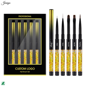 Juego <span class=keywords><strong>de</strong></span> Pinceles <span class=keywords><strong>para</strong></span> <span class=keywords><strong>Uñas</strong></span> con Mango Líquido Degradado Amarillo, Pinceles <span class=keywords><strong>de</strong></span> Nailon Ovalados y Planos <span class=keywords><strong>para</strong></span> Sistema <span class=keywords><strong>de</strong></span> Polvo Acrílico - Product Image 1