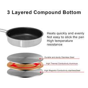 Sartén Plana Apta para Inducción, Fabricada en una Sola Pieza, Antiadherente, Distribuidores, Cafeterías Escolares, Base Gruesa, Utensilios de Cocina - Product Image 6