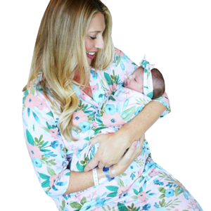 OEM donna neonato abito premaman e swaddle photoshoot set abiti in seta di latte spazzolato cardigan da notte per donna - Product Image 4