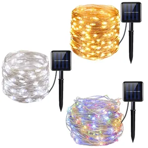 Guirlandes lumineuses solaires <span class=keywords><strong>LED</strong></span> IP65 7M/12M/22M/32M pour extérieur, allées, patios, étanches, pour Noël, mariages, jardins, rues - Product Image 1