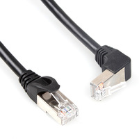 Câble d'extension Ethernet Cat6 à 90 degrés XUNJIE pour usage intérieur, cordon de raccordement réseau Gigabit RJ45, gaine PVC/LSZH, certifié CE ROHS