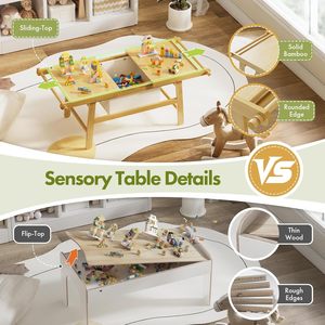 Cảm giác bảng cho trẻ mới biết đi, Tre hoạt động bảng với lưu trữ, trượt Bảng điều chỉnh chơi bảng 5 trong 1 lưu trữ bảng cho đồ chơi - Product Image 5